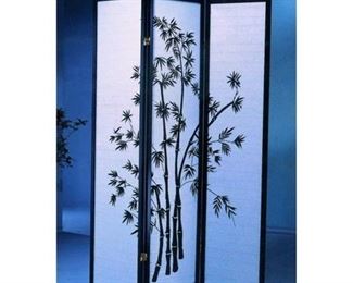 Roundhill Furniture 3-Panel Oriental Shoji Room Divider Screen, Black