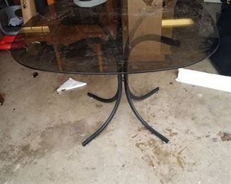 Glass Top Table With Metal Frame