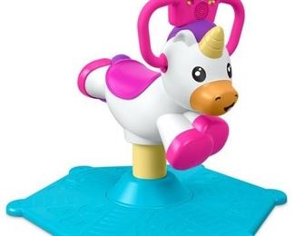 Fisher-Price Bounce and Spin Unicorn with Music & 2-Learning Modes