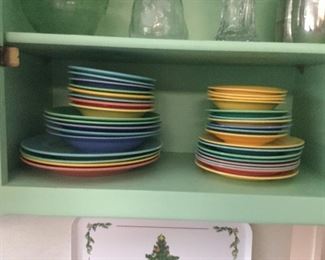 Set of Harlequin Dishes with Additions