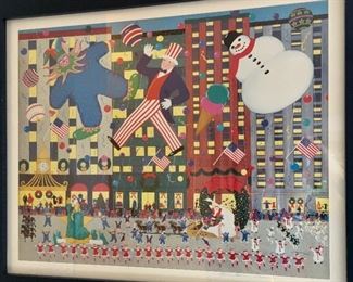 “City Holiday Parade,” signed limited edition print (38/500) by Patricia Palermino