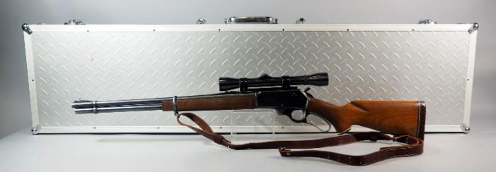 Marlin Model 336 30-30 Cal Lever Action Rifle SN# S17771, With Leather Sling And Scope, In Hard Case
