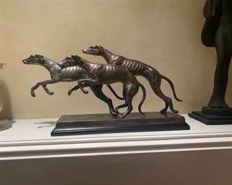 Bronze Greyhound sculpture