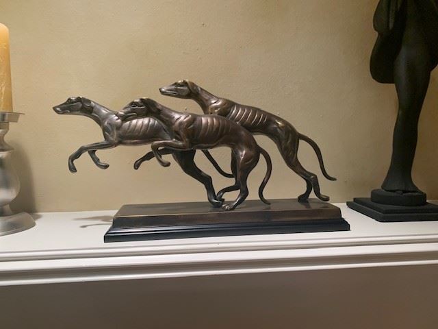 Bronze Greyhound sculpture