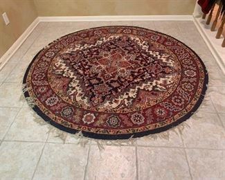 Round Persian rug. 