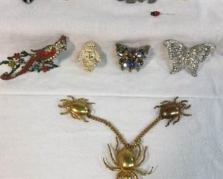 Insect & Animal Brooches & Pins Vintage 11 Pc https://ctbids.com/#!/description/share/328616