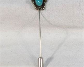 Zuni Lee & Mary Weebothee Sterling & Turquoise Pin https://ctbids.com/#!/description/share/328638