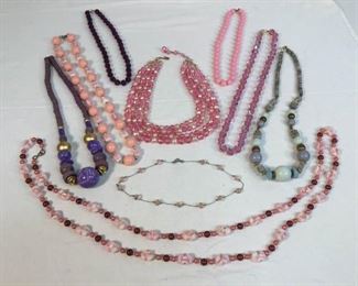 Pink & Purple Vtg Necklaces 9 Pc https://ctbids.com/#!/description/share/328644
