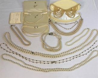 Pearl Style Necklaces w/ 10K & Garnets 11 Pc https://ctbids.com/#!/description/share/328645