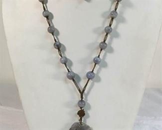 Blue/Lavender Jade Necklace Vintage https://ctbids.com/#!/description/share/329099