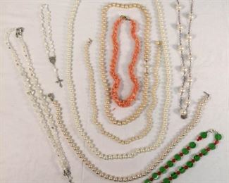 Coral, Crystal & Pearl Style Necklaces (9pcs) https://ctbids.com/#!/description/share/329122
