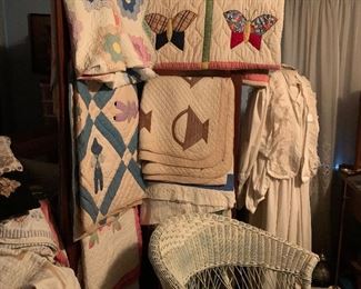 Display of antique quilts