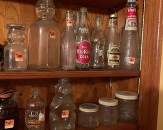 Bottles, milk bottles, and other jars