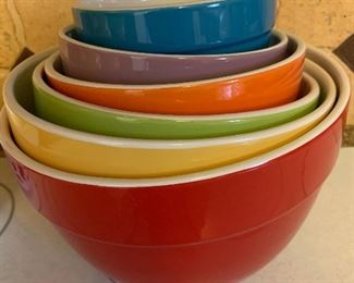 Colorful set of mixing bowls