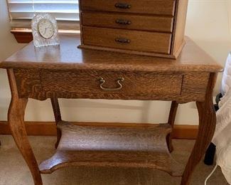 Golden oak bedside table