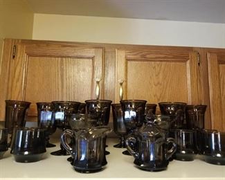 Vintage brown glass set