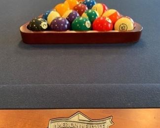 American Heritage Billiards Table includes pool balls and rack