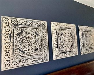 Decorative Tin Tiles - set of three