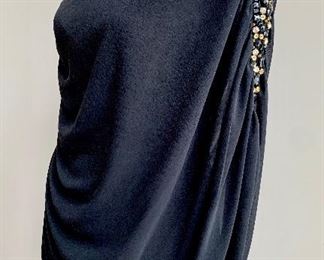Beaded One-shoulder Tunic in Navy Blue (S) by Paperdolls