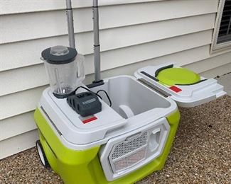 The Coolest Cooler -  Working Blender, Bluetooth Speaker,Plates, Pairing knife, Rechargeable Battery, Beach Wheels
