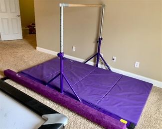 Gymnastic Bar and mat, balance beam