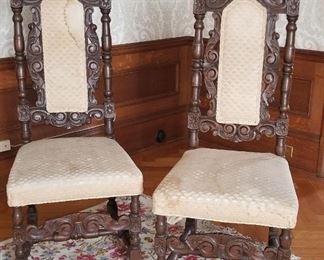 Baker Collectors Edition Barley Twist Upholstered Slipper Chairs