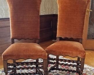 Baker Collectors Edition Barley Twist Upholstered Slipper Chairs