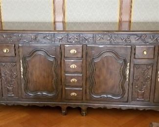 Fruitwood Large Carved Buffet Server