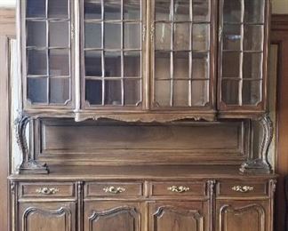 Large Elegant French Country Breakfront Cabinet 