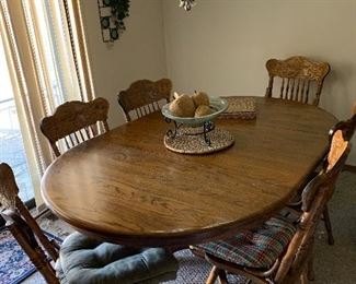 Wood table with 6 chairs