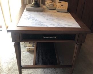 Marble topped end table