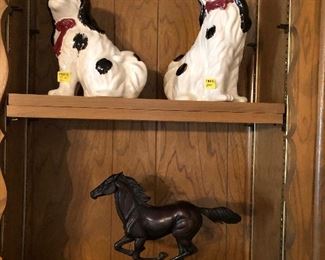 Horse Statue, Dogs