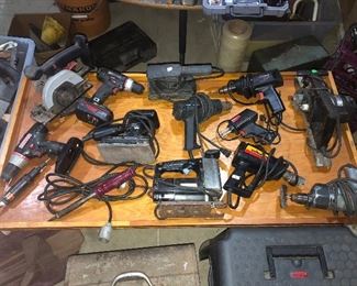 Assorted power tools, craftsman, Skil saw, drills