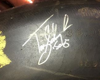Signed Tony Schumaker slick from the Indianapolis Speedway