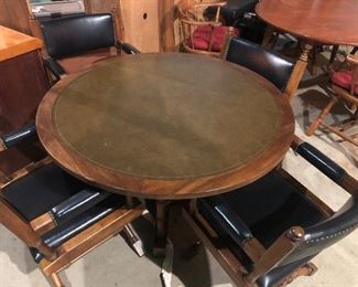 Leather top smoking table