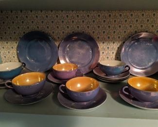 Lustreware Tea Cups and Saucers