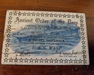 U.S.S. Wasp ID Card(Named/Ancient Order of the Deep)