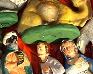 Chalk ware nativity vintage