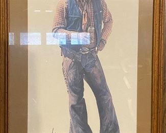 Large Coors artist collectible cowboy picture