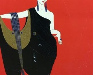 Large framed Erte art print