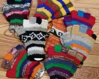 Nepalese wool fingerless mittens