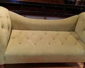 Lime green velvet love seat