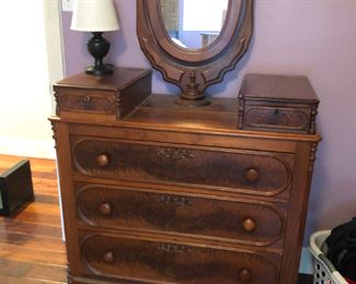 Antique dresser and mirror 