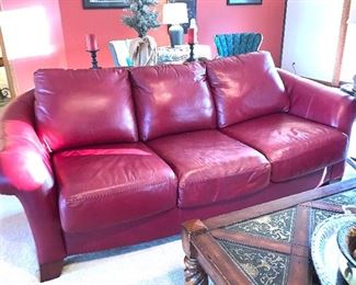 Burgundy couch w/matching love seat