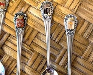 Vtg. Sterling Swedish Souvenir spoons by Mema