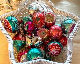 Vtg. Mercury glass ornaments