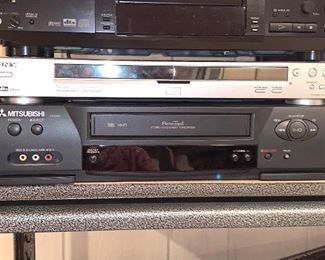 Sony Precision Cinema Progressive CD/DVD player & Mitsubishi VHS stereo recorder 