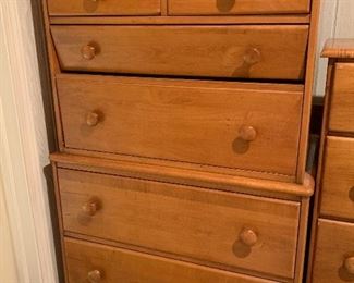 Hard Pine dresser w/ drawer that opens up a desk top pulls out