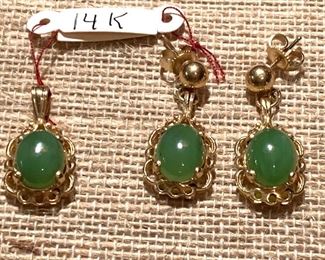 14K earring and pendant 