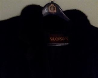 Stunning Swanson full length dark chocolate mink fur coat in excellent condition!